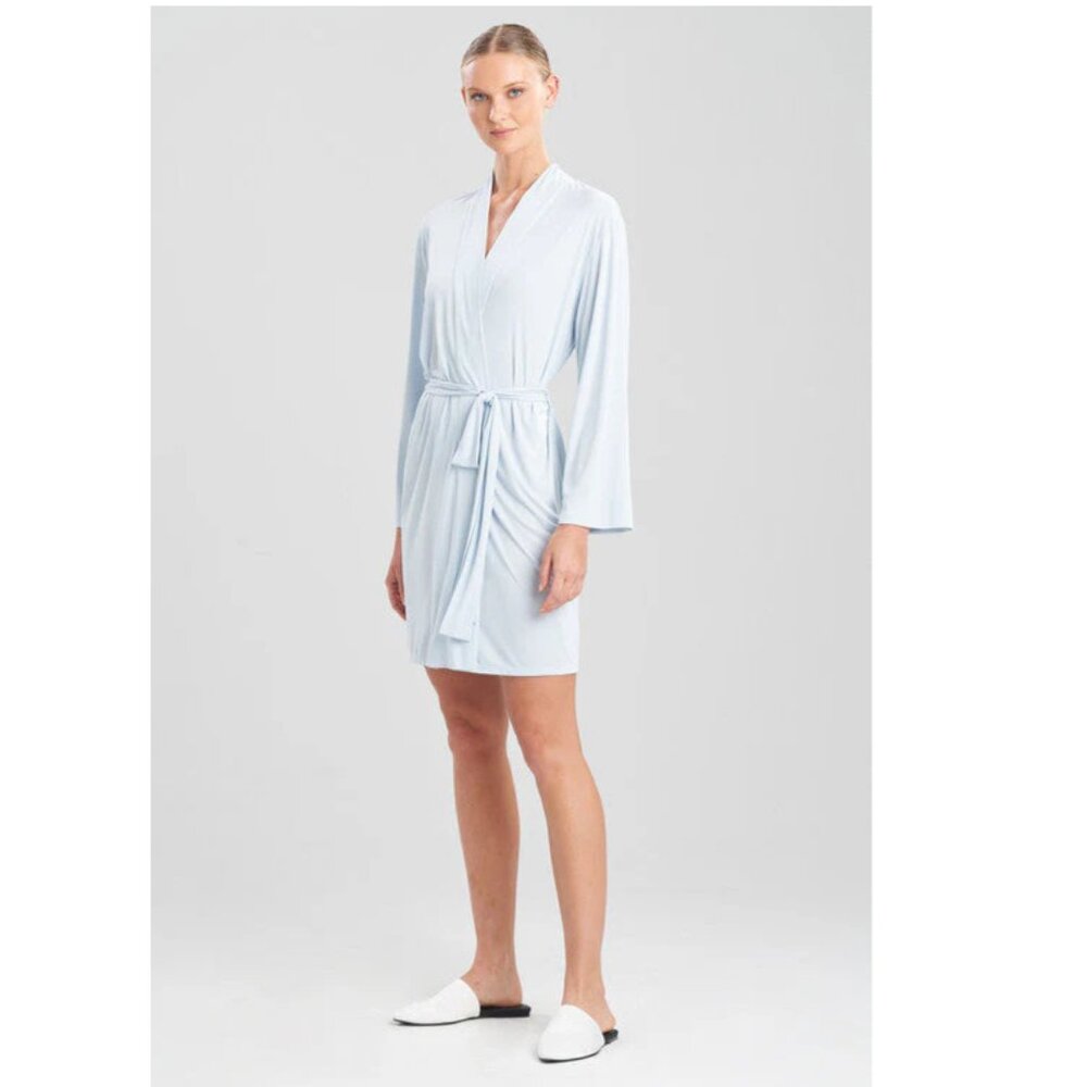Natori Aphrodite Wrap and Matching Night Gown (Frosted Blue) - Size M